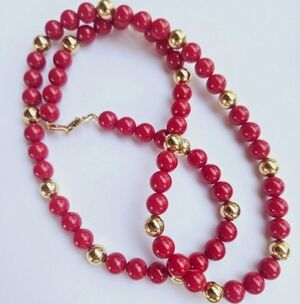 Vintage Napier Red and Gold Necklace